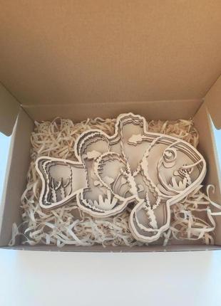 Деревяная 3д раскраска риба клоун