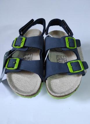 Босоножки на липучках для мальчика 27 р. 17 см. новые. темно синие салатовыеave. be happy