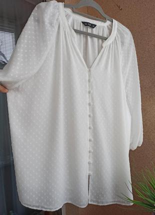 Красивейшая нежная белая блуза из фактурной ткани2 фото