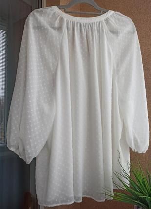 Красивейшая нежная белая блуза из фактурной ткани4 фото