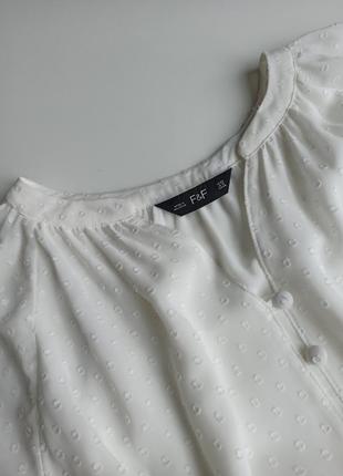 Красивейшая нежная белая блуза из фактурной ткани5 фото