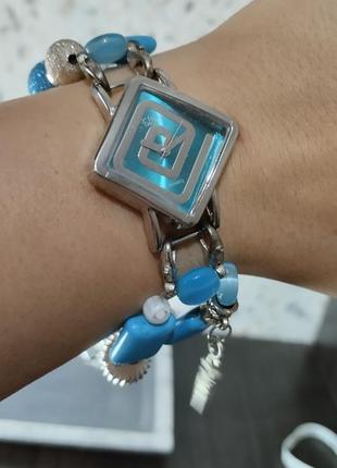 Elixir часы браслет натуральный камень бирюза,стекло