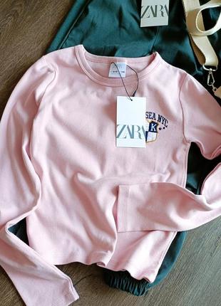 Розовый лонгслив в рубчик zara 9-10 лет (134-140 см)