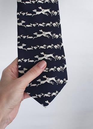Шикарна шовкова краватка з собачками далматинцями2 фото