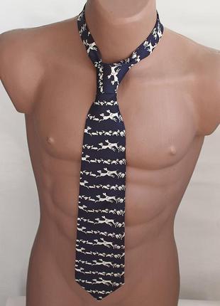 Шикарна шовкова краватка з собачками далматинцями4 фото