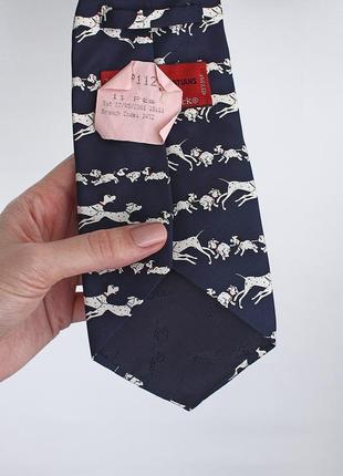Шикарна шовкова краватка з собачками далматинцями5 фото
