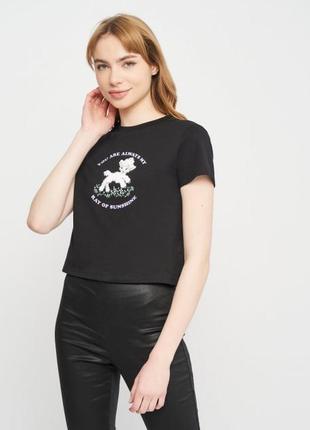 Легкая коттоновая укороченная футболка h&amp;m2 фото