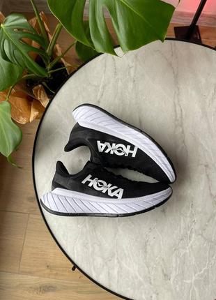 Жіночі кросівки чорно-білі hoka one carbon x white black7 фото