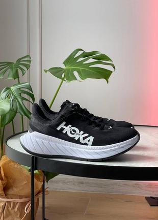 Жіночі кросівки чорно-білі hoka one carbon x white black