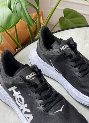 Жіночі кросівки чорно-білі hoka one carbon x white black4 фото