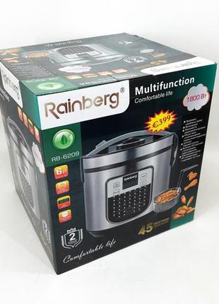 Мультиварка пароварка rainberg rb-6209 45 програм 6 л 1000w, сенсорна мультиварка рисоварка3 фото