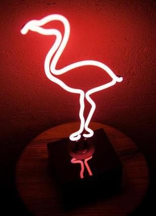 Неоновый светильник "фламинго"3 фото