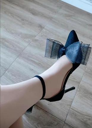 Туфлі в великими бантами в стилі jimmy choo еко-замш 🔥🤤6 фото