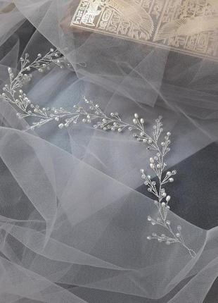 Свадебное украшение для волос, веточка в прическу, украшение в прическу невесте, свадебные украшения1 фото