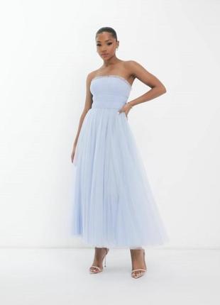 Фатиновое платье голубого цвета1 фото