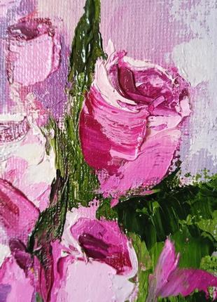 Картина маслом"розовые тюльпаны"6 фото