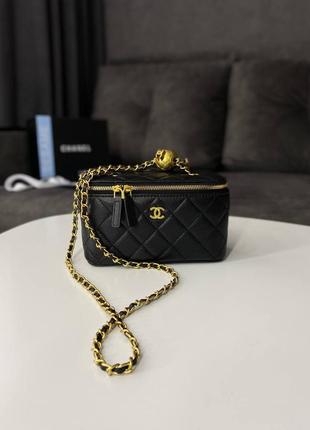 Chanel classic black lambskin pearl crush vanity bag (без ручки)