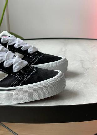 Женские кеды ванс кну скул чёрно-белые / vans knu skool black white8 фото