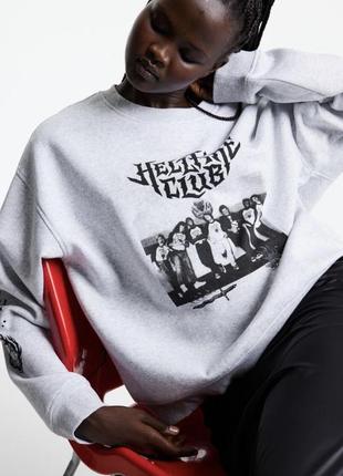 🌿оверсайз свитшот h&m кофта с крупным принтом