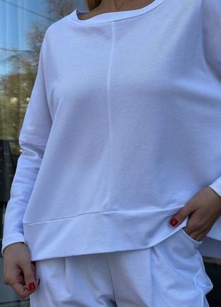 Белый женский спортивный костюм6 фото