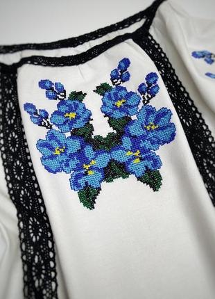 Вышиванка цветущая вишня. женская блуза с вишивкой. сорочка из льна, батиста5 фото
