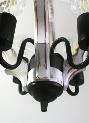 Дерев'яна люстра в стилі прованс підвісний дизайнерський світильник ручної роботи сучасне освітлення4 фото