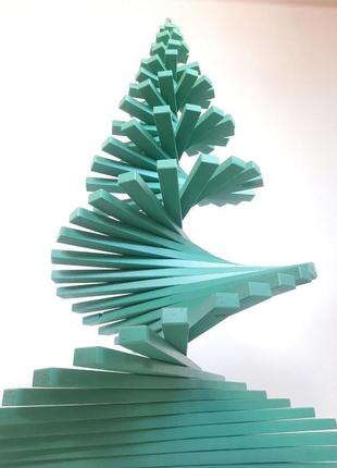 Деревянная зеленая елка. праздничный рождественский декор. елка из дерева. украинские изделия3 фото