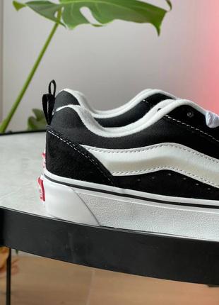 Мужские кеды ванс кну скул чёрно-белые / vans knu skool black white9 фото