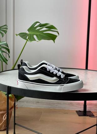 Мужские кеды ванс кну скул чёрно-белые / vans knu skool black white