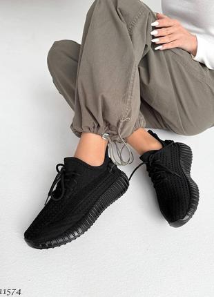 Трендовые женские текстильные кроссовки черные изеки кроссовки текстиль2 фото