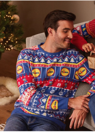Унисекс. теплый рождественский свитер, джемпер от lidl. германия. м10 фото