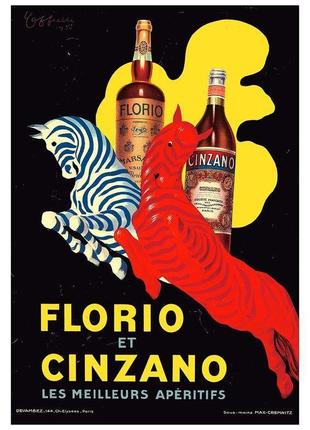 Винтажный постер florio cinzano2 фото