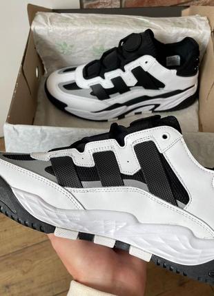 Мужские кроссовки адидас найтбол чёрные с белым / adidas niteball black white4 фото