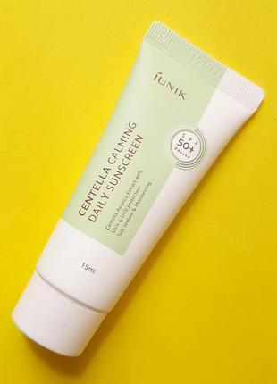 Iunik centella calming daily sunscreen spf 50+ pa++++ солнцезащитный крем с экстрактом центеллы1 фото