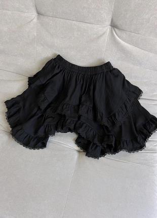 Трендовая юбка на резинке с рюшами4 фото