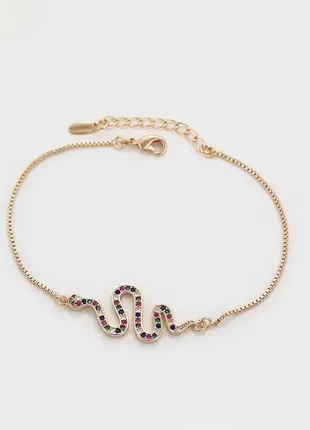 Браслет с разноцветными цирконами фирмы xuping (медицинское золото)