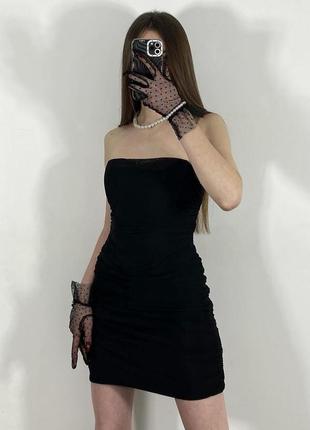 Черное корсетное платье от bershka2 фото