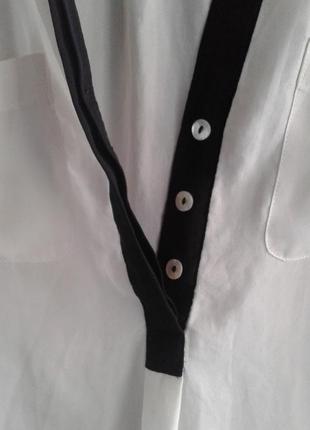 Блузка комбінована кремова з чорним, рукав 3/4 h&amp;m5 фото