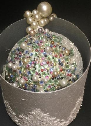 Рождественский, новогодний, интерьерный  большой шар в коробе.6 фото