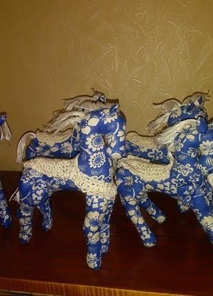 Кінь в квітку конь мягкие игрушки, лошадки тильда3 фото