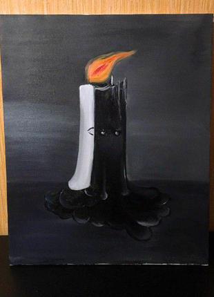Картина маслом "свечи"   написана от души и с большой любовью♥1 фото