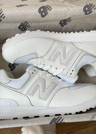 Жіночі кросівки нью беланс 574 білі / new balance 574 white9 фото