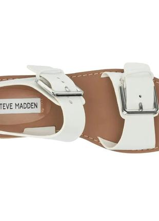 Steve madden оригінал білі шкіряні сандалії з застібками на повноту4 фото