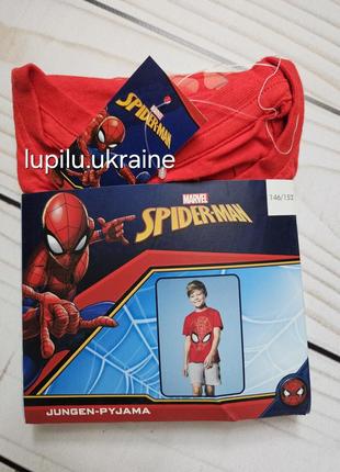 Pepperys spiderman піжама 146/152 р на хлопчика літня шорти футболка комплект на мальчика пижама набор шорты спайдермен pepperts lupilu2 фото