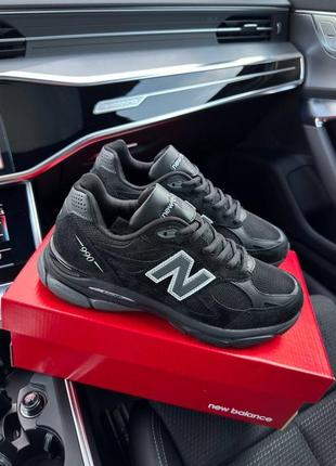 Мужские кроссовки в стиле new balance 990152биленс / демисезонные / весенние, летние, осенние / обувь / замша, сетка / белые, черные, серые2 фото