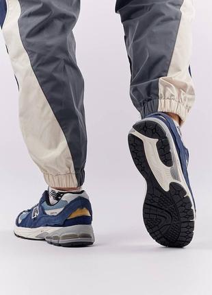 Чоловічі кросівки в стилі new balance 2002r нью беленс / демісезонні / весняні, літні, осінні / взуття / замша, сітка / чорні, сірі, сині6 фото