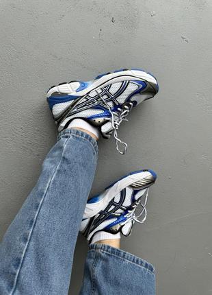 👟 кроссовки asics XI-2160 white/silver/blue/наложка bs👟9 фото