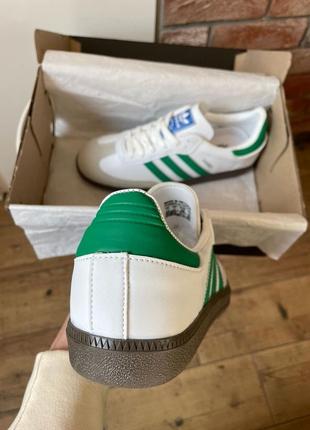 Кросівки adidas samba white green білі з зеленим жіночі4 фото