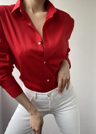 Базовая красная рубашка/рубашка от h&amp;m1 фото