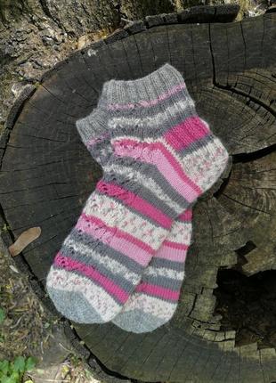 Вязаные шерстяные носки ручной работы